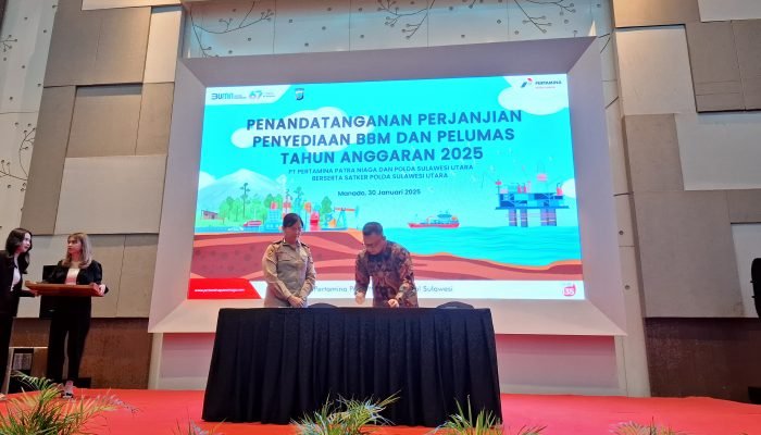 Pertamina Sulawesi dan Polda Sulut Teken Perjanjian Penyediaan BBM Tahun 2025