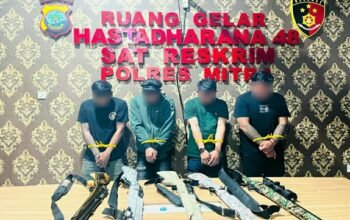 Pamer Senjata Angin di Medsos dengan Caption Menantang, 4 Pria di Ratatotok Diamankan