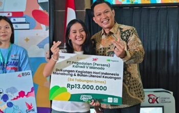 Pegadaian Kanwil V Manado Serahkan 84 Tabungan Emas ke Mahasiswa Unsrat